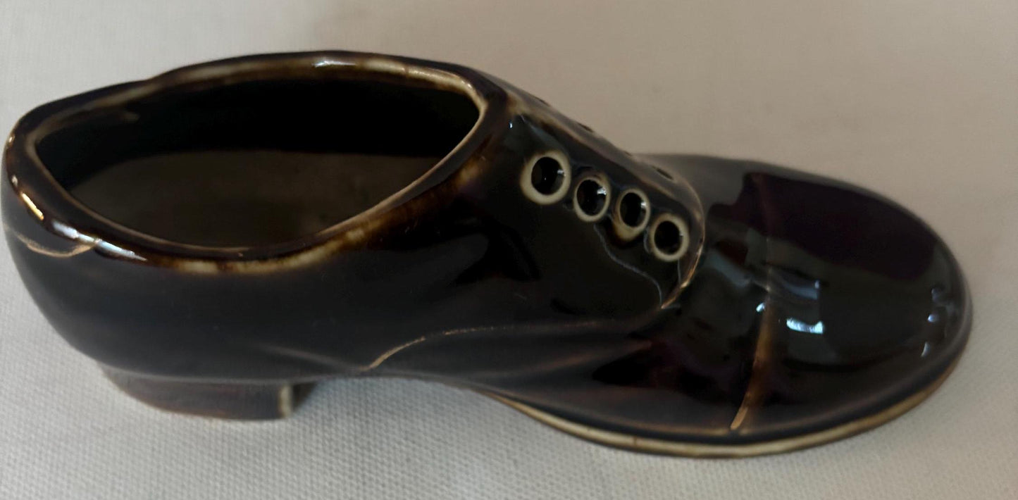 Antique Cobalt Blue Shoe RS Prussian Porcelain Hand Painted Slipper Shoe Ross Castle Killarney Lover Antiques and Vintage