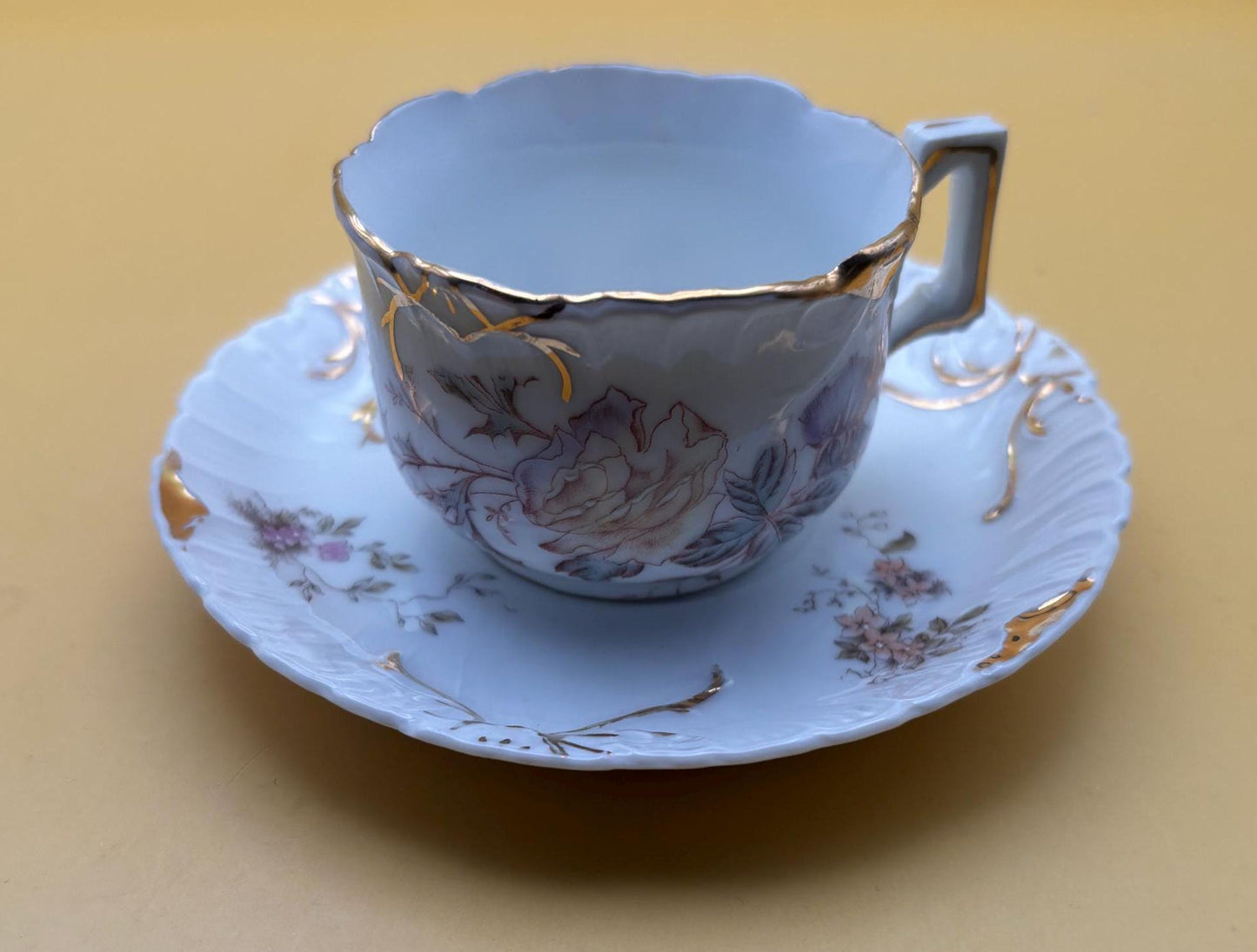 Vintage Porcelain with Gold Gilding Tea Cup and Saucer R & C Made in Germany Cup is Number 81 Saucer Number 84 Lover Antiques and Vintage