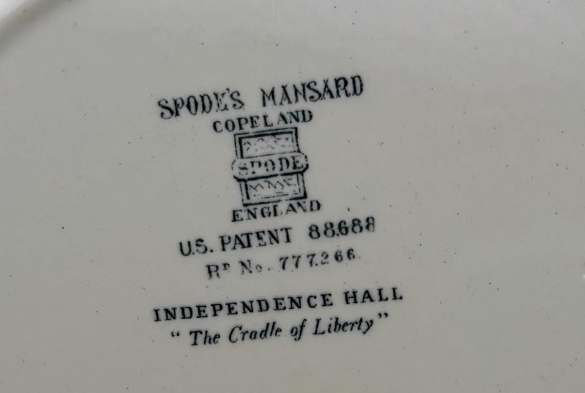 Vintage Spode’s Mansard Copeland Plate Choose From Old Christ Church The Elm Treaty Tree Independence Hall Made in England Lover Antiques