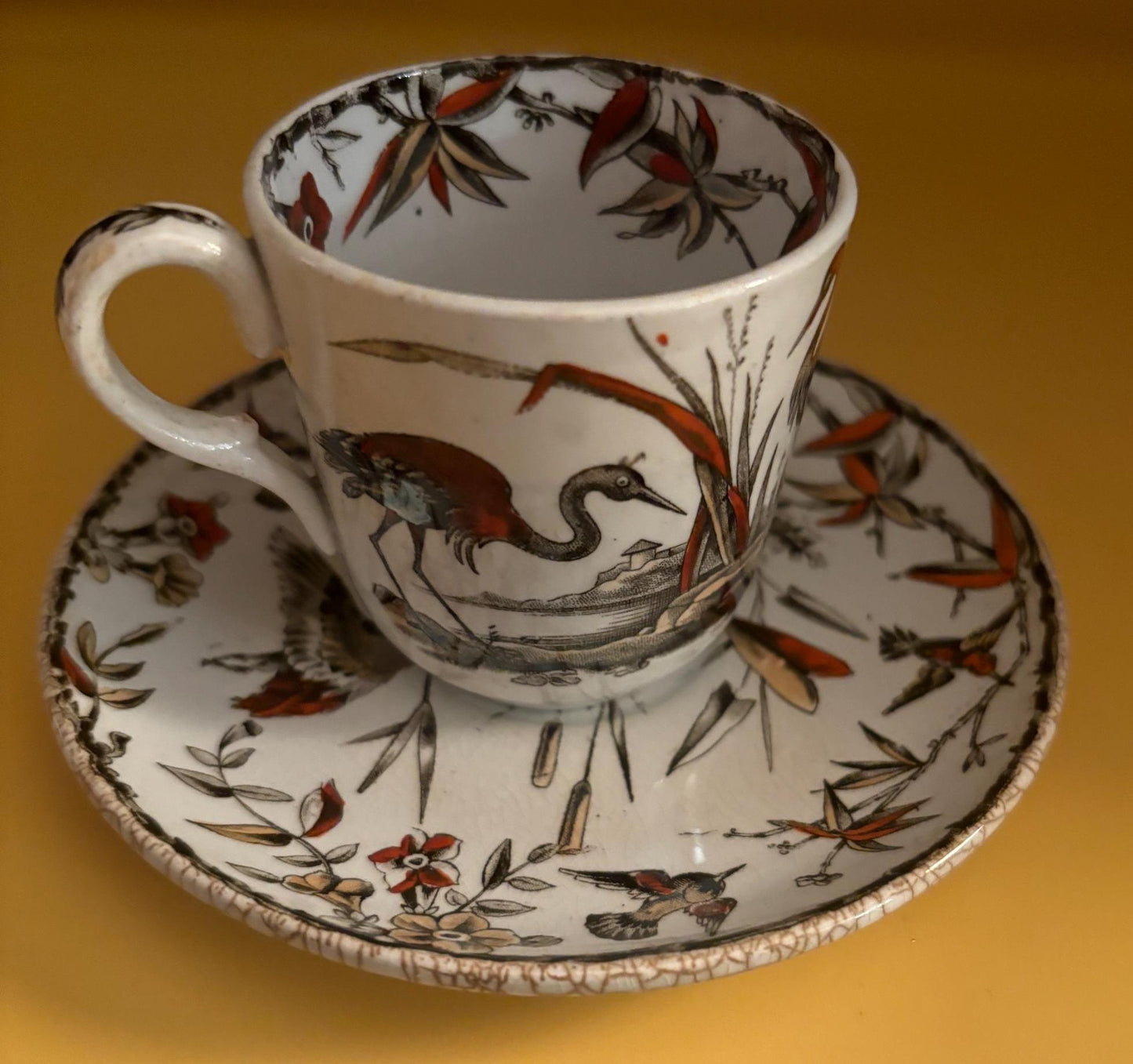 Antique Hand Painted Porcelain Tea Cup and Saucer RARE & Beautiful! Lover Antiques and Vintage