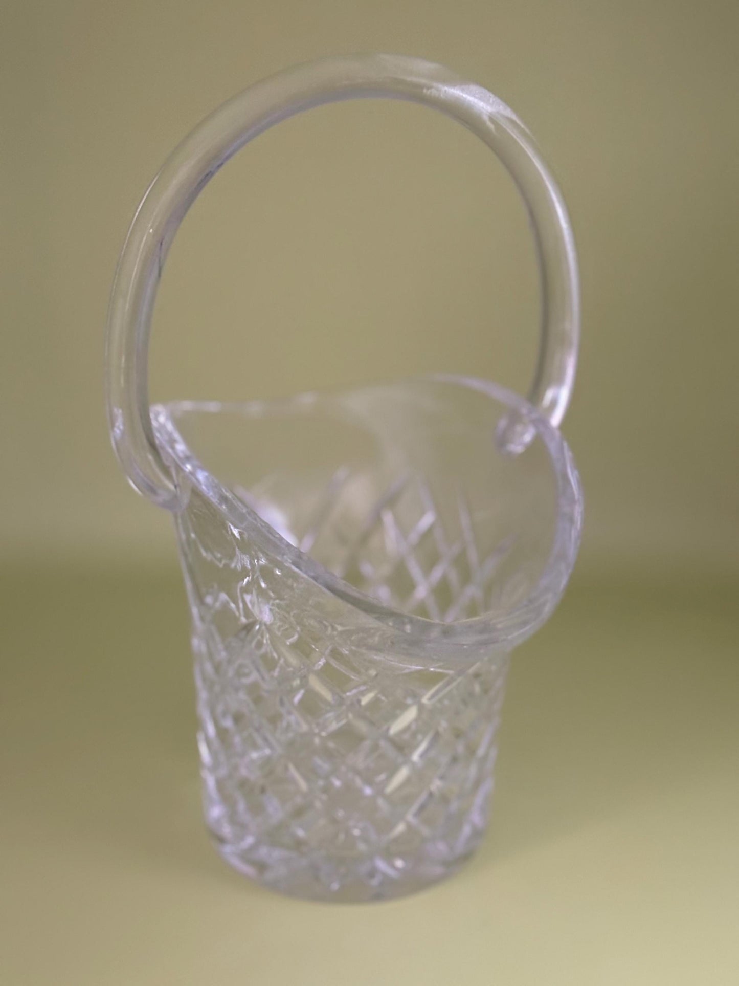 Lead Crystal Marquis Waterford Godinger Bride Bridal Flower Basket Diamond Quilt Pattern Lover Antiques and Vintage