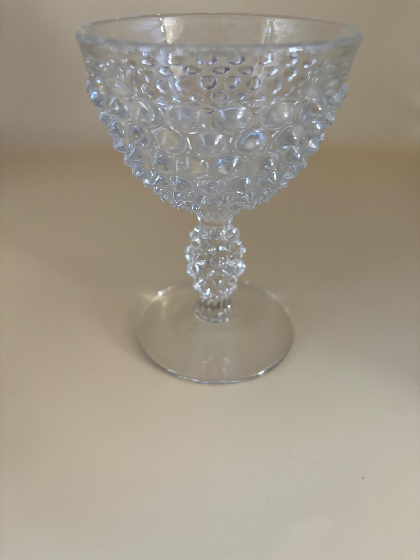 Vintage Duncan & Miller Hobnail Glasses Set of 6 Glass with Pedestal Lover Antiques and Vintage
