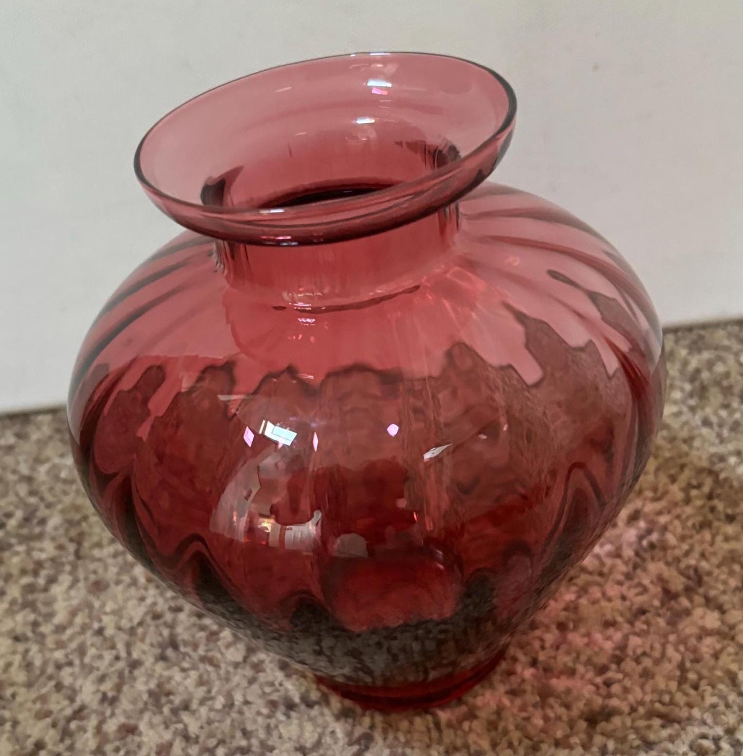 Vintage Pilgrim Cranberry Glass Vase Pink Glass Pink Rose Vase Art Glass Pilgrim Glass Fenton Glass Art Lover Antiques and Vintage