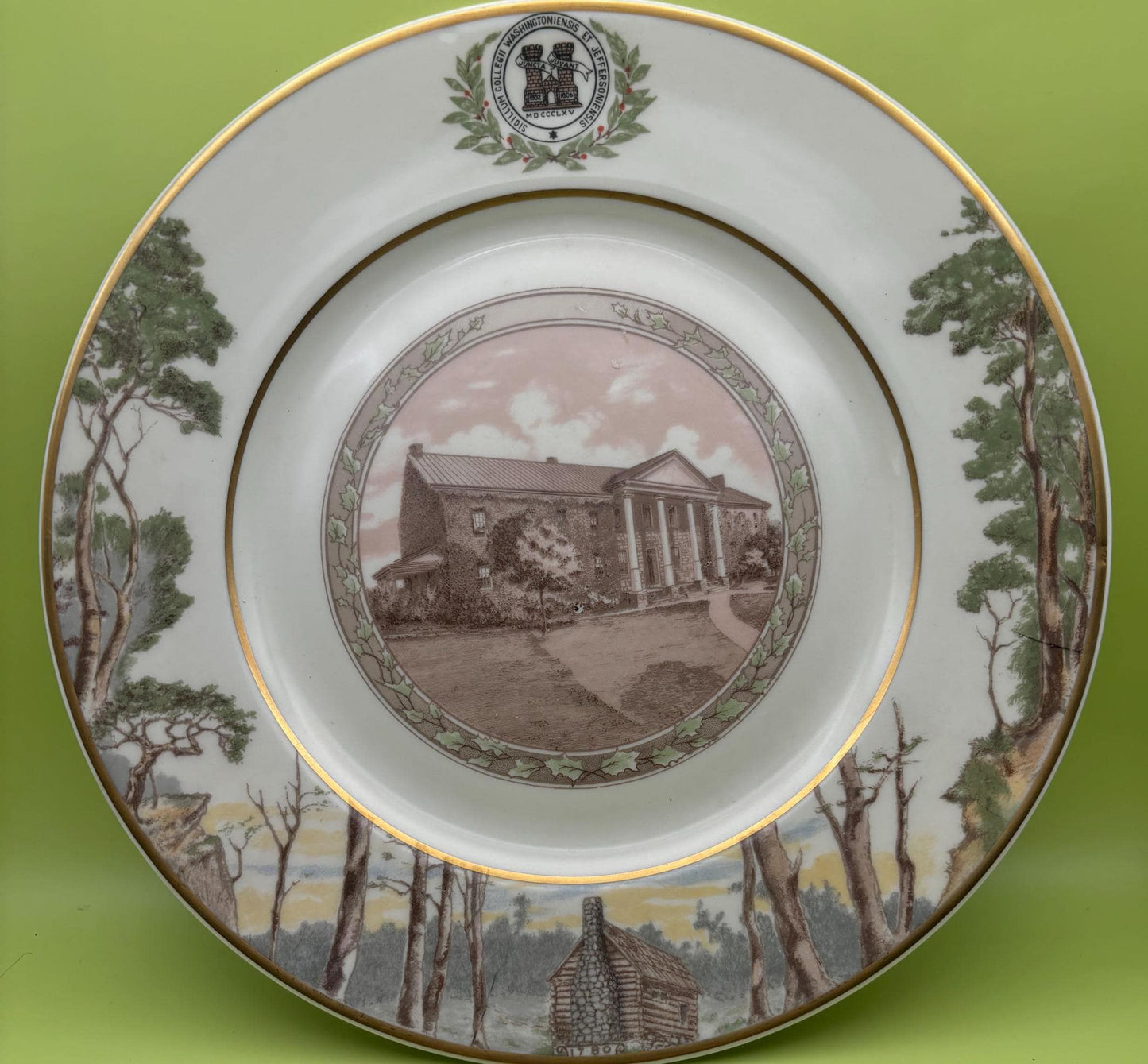 Vintage Washington and Jefferson College Plate Historical Plates Lover Antiques