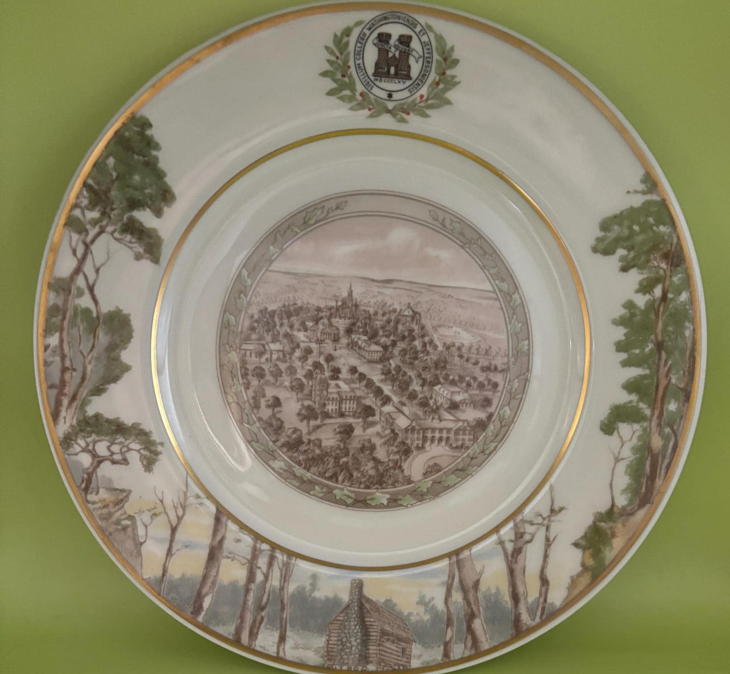 Vintage Washington and Jefferson College Plate Historical Plates Lover Antiques