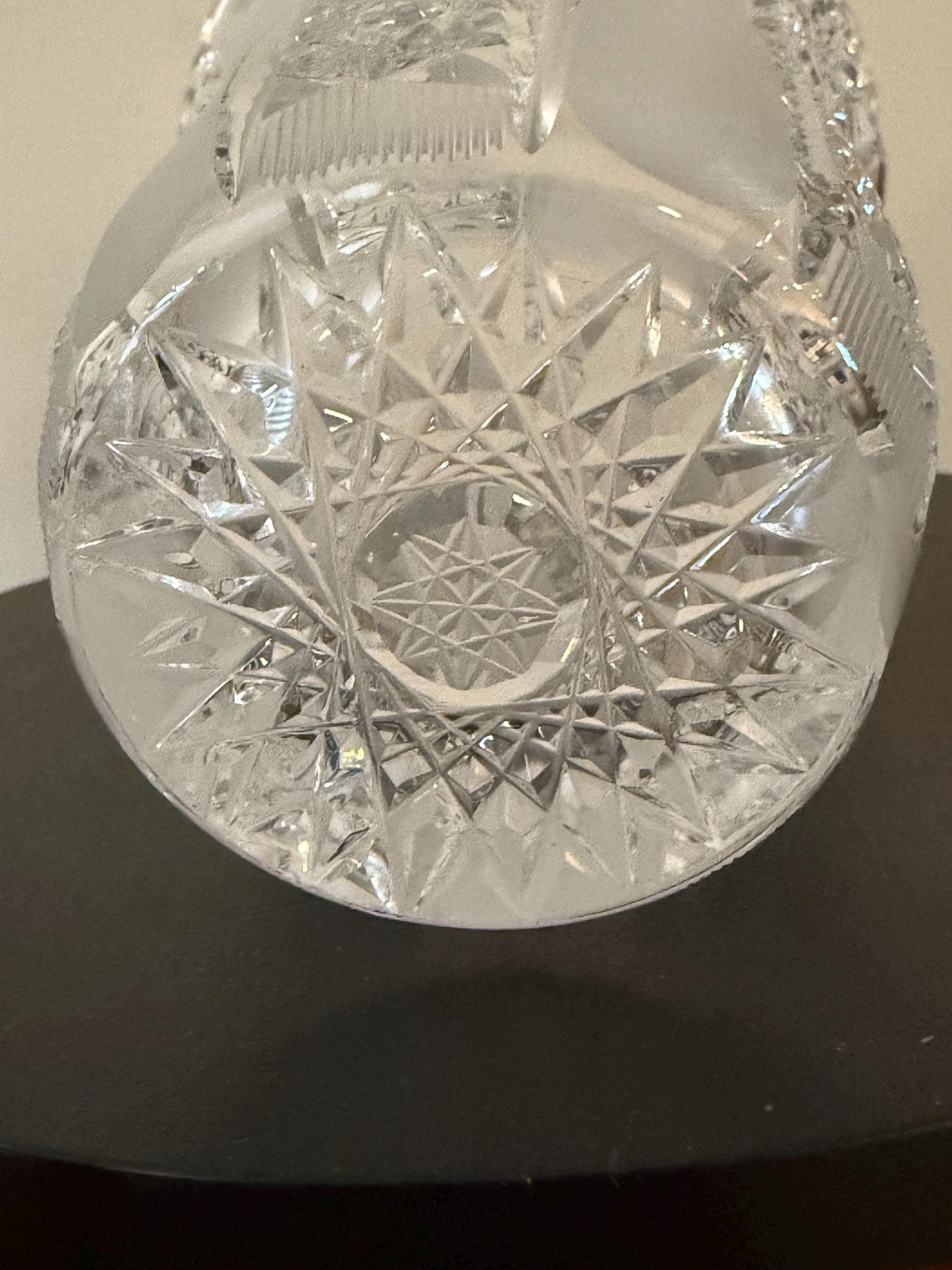 Antique Bohemia Crystal Cut Glass with Frosted Glass Vase Lover Antiques and Vintage