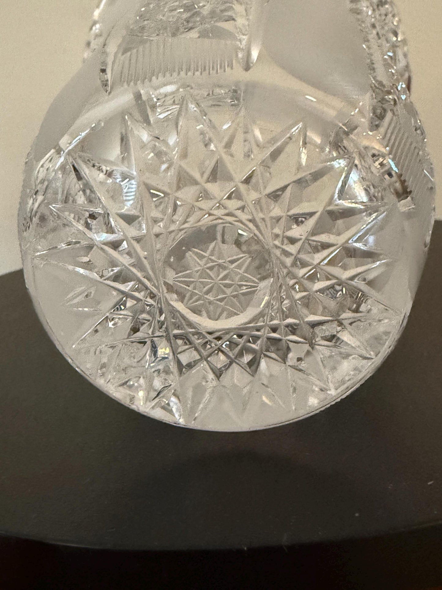Antique Bohemia Crystal Cut Glass with Frosted Glass Vase Lover Antiques and Vintage