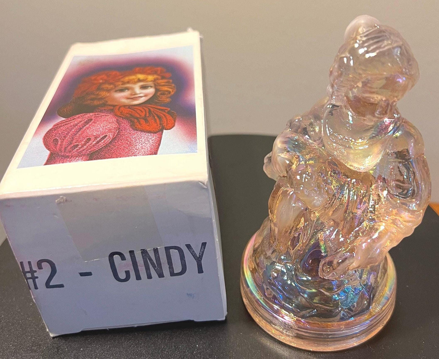 Vintage Little Women Cindy #2 Summit Art Pink Opalescent Russ Vogelsong Sculpture Art Glass Figurine  art Lover Antiques and Vintage