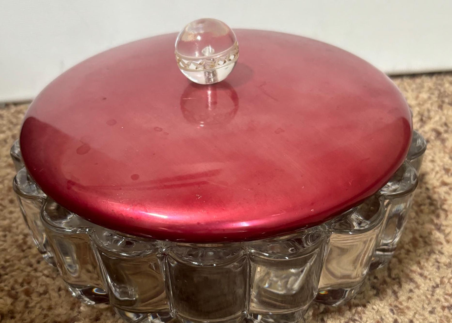 Vintage Heisey Divided Covered Crystal Glass Dish with Lid 3 Part Divided Plate Lover Antiques and Vintage