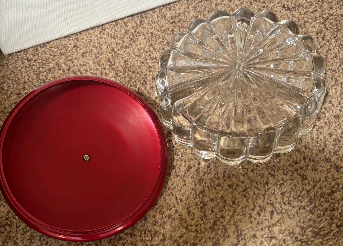 Vintage Heisey Divided Covered Crystal Glass Dish with Lid 3 Part Divided Plate Lover Antiques and Vintage