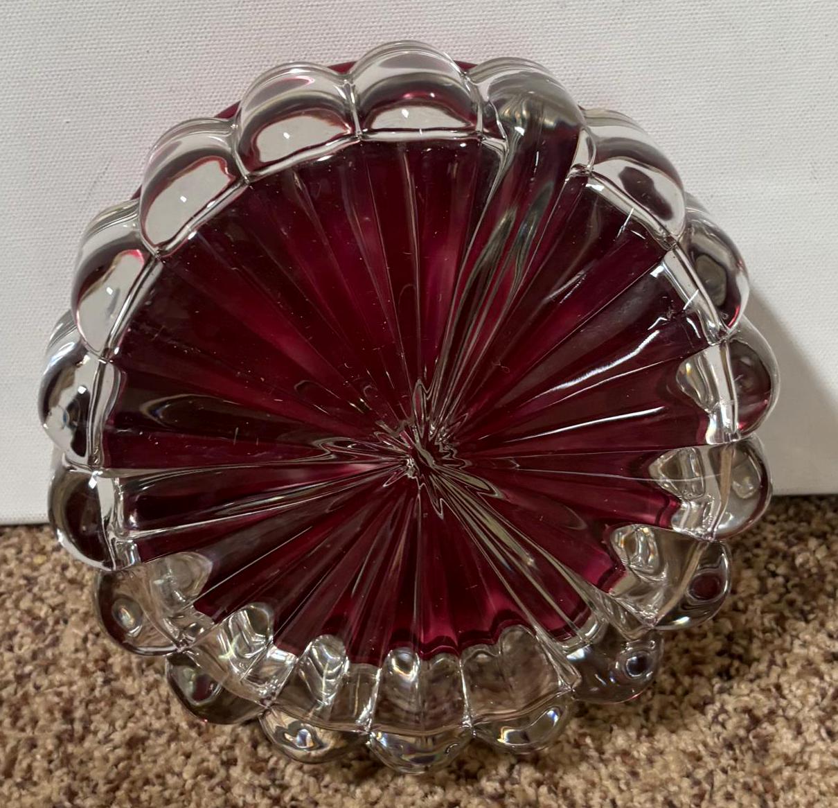 Vintage Heisey Divided Covered Crystal Glass Dish with Lid 3 Part Divided Plate Lover Antiques and Vintage