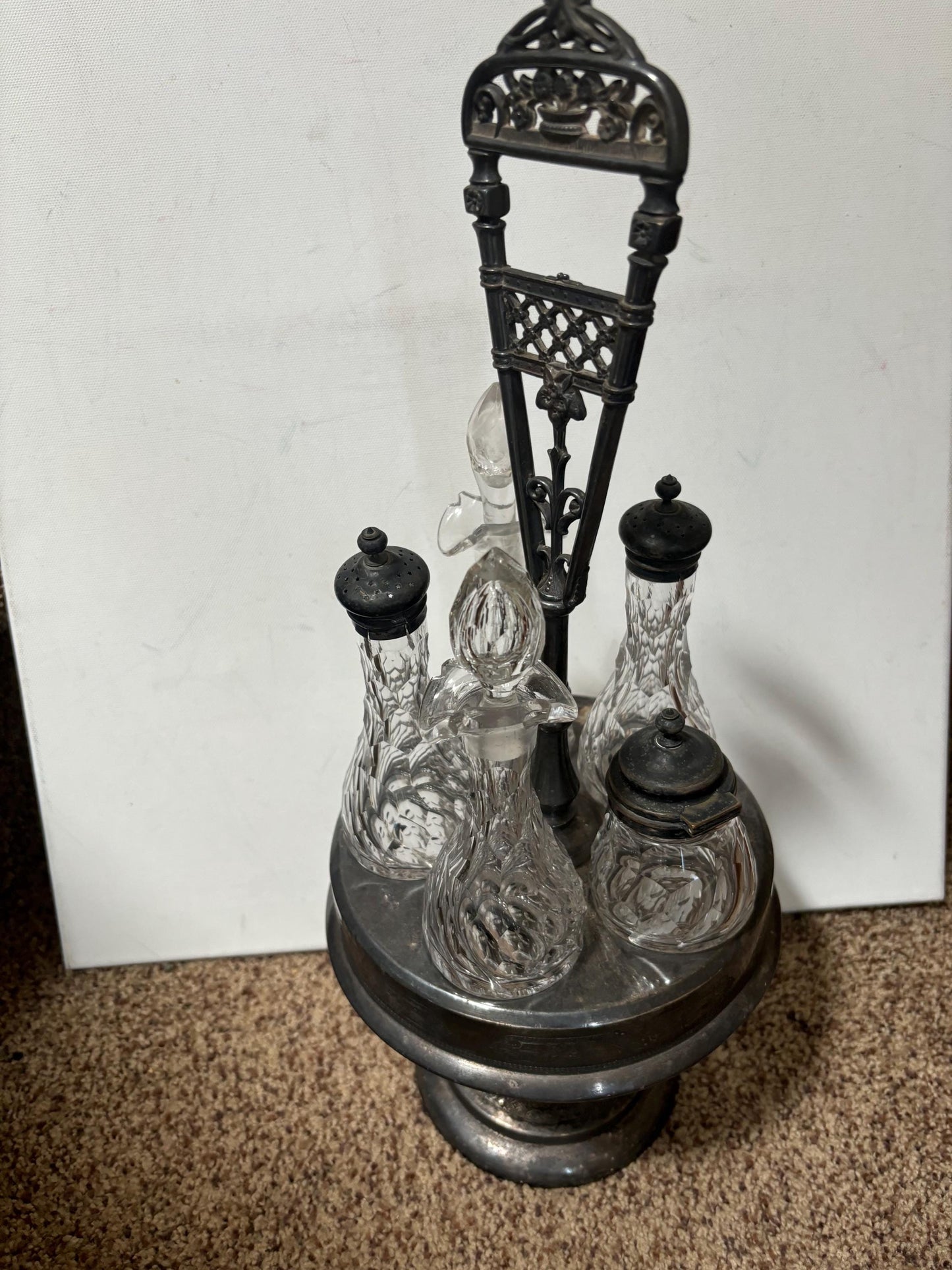 Antique Wilcox Silverplate Co. Victorian Caster Set Cruet Caddy Antique Circa 1890 Lover Antiques and Vintage