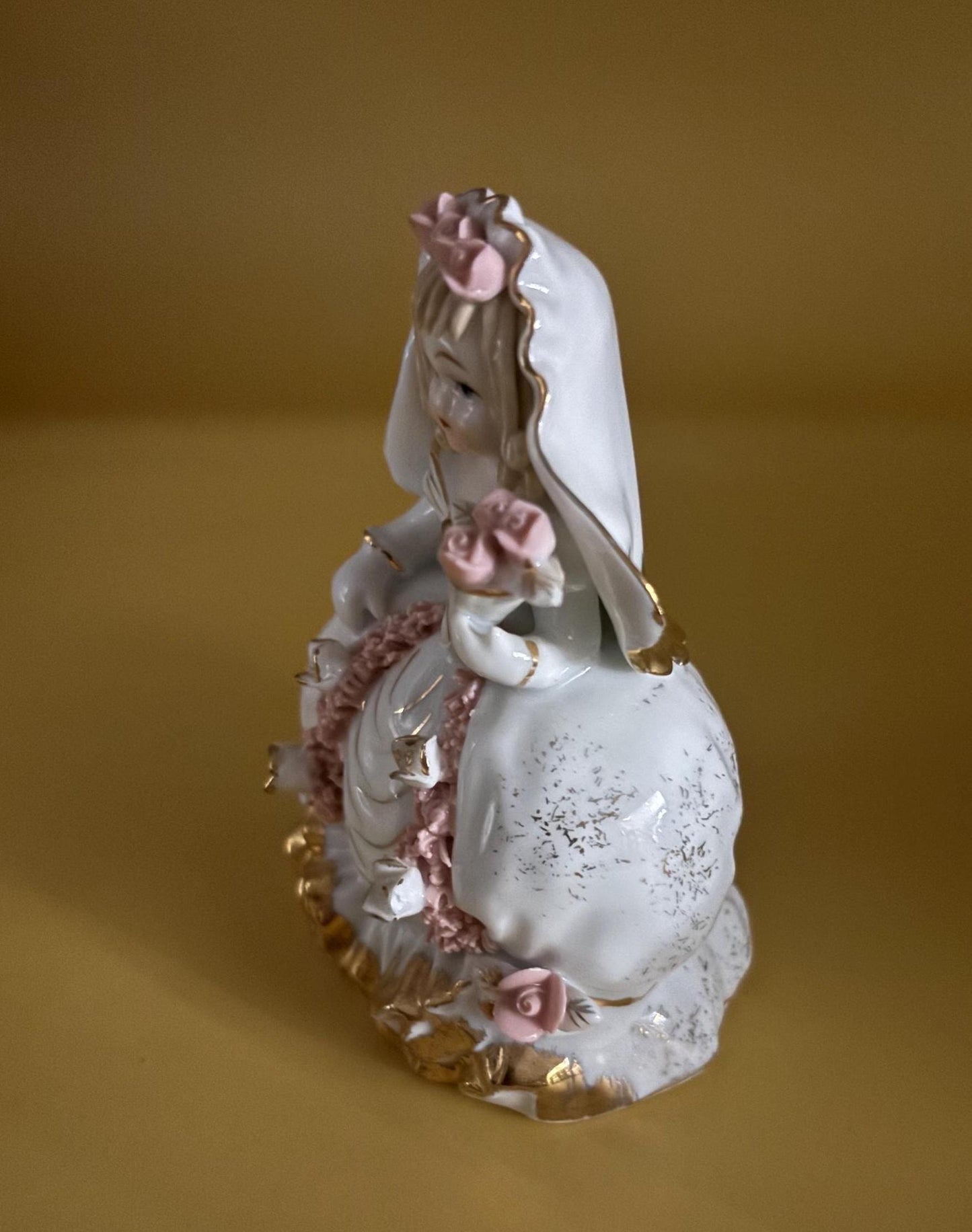 Vintage Lefton Cinderella Hand Painted Porcelain Figurine K 1052 Bride Figure Lover Antiques and Vintage
