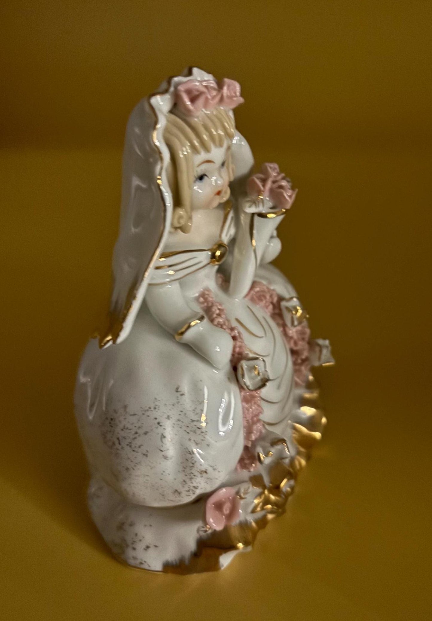 Vintage Lefton Cinderella Hand Painted Porcelain Figurine K 1052 Bride Figure Lover Antiques and Vintage