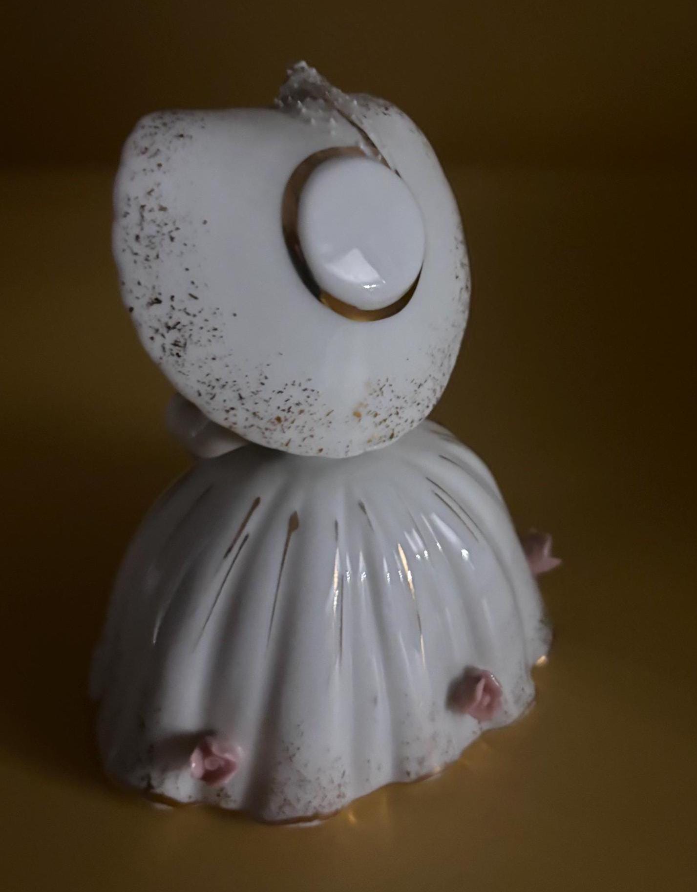 Vintage Lefton Mary Had A Little Lamb Porcelain Hand Painted Figurine Lover Antiques and Vintage