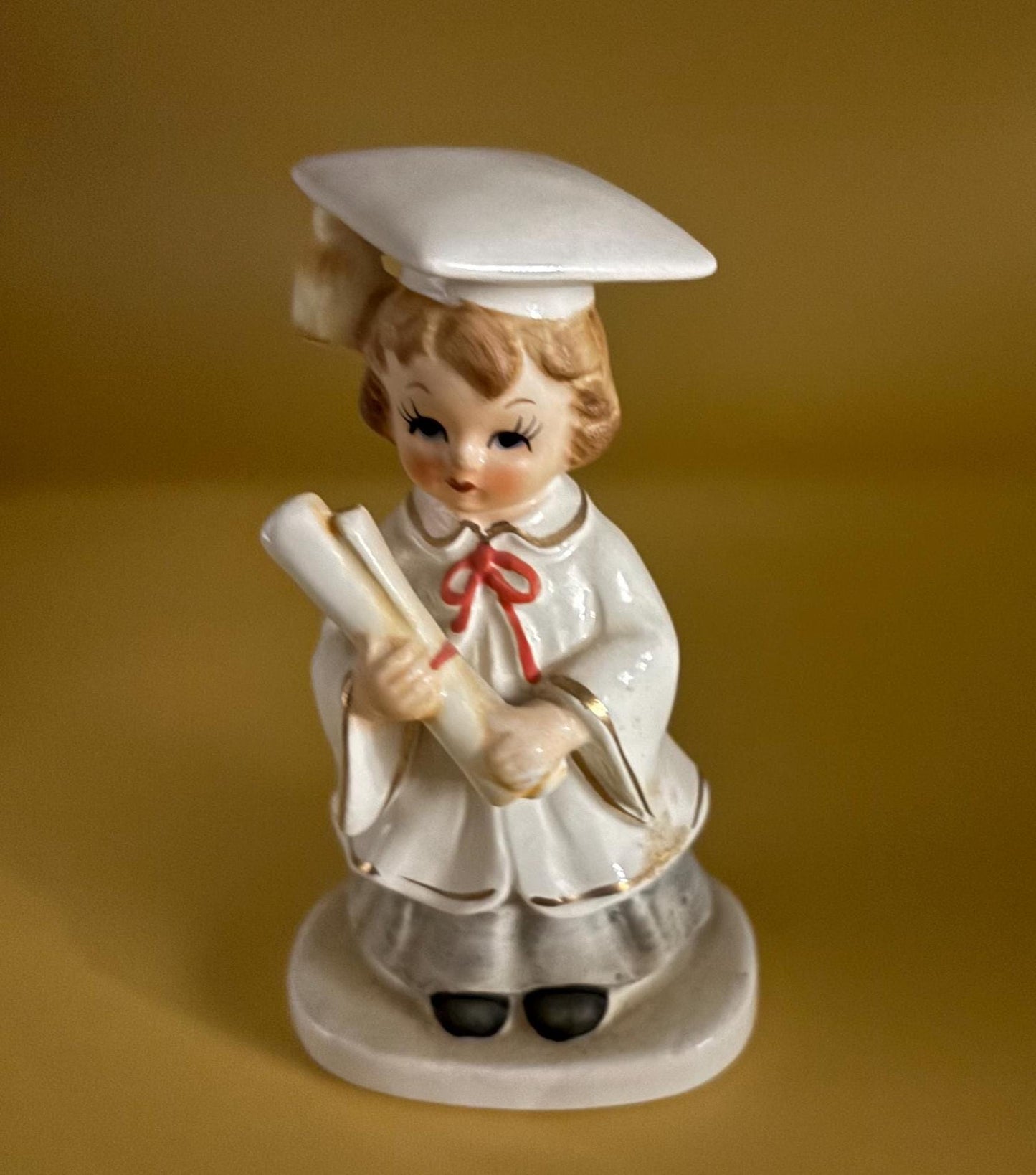Vintage Lefton Graduate From School Girl with Diploma Figurine Hand Painted Porcelain Figurine Japanese Lover Antiques and Vintage