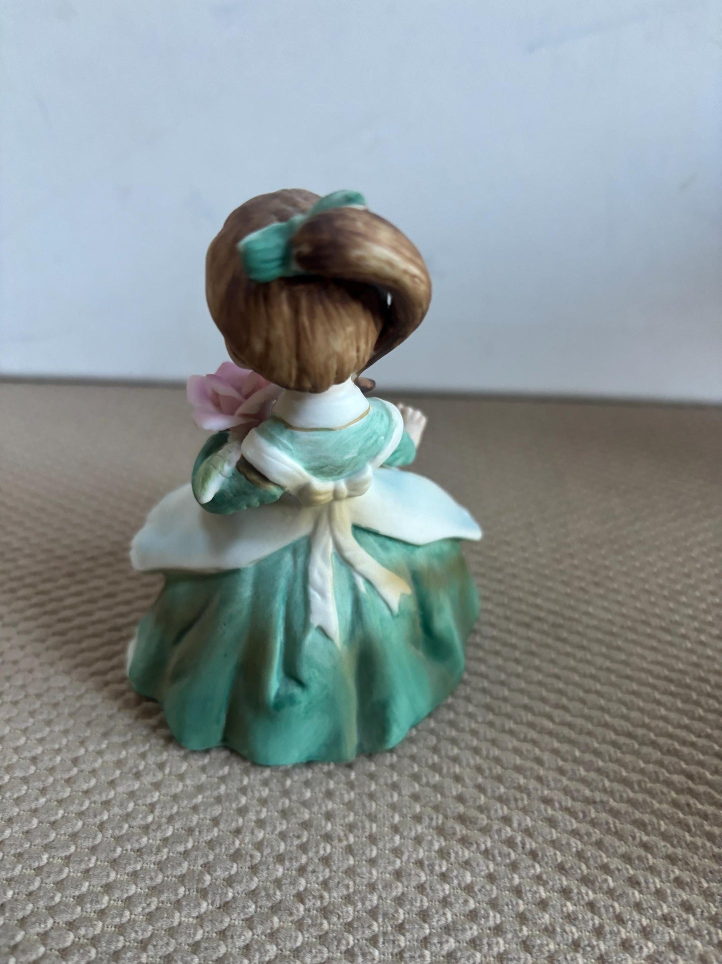 Vintage Lefton June Birthday Girl Porcelain Figurine Carrying A Pink Rose Hand Painted Figure Japanese KW4200 Lover Antiques