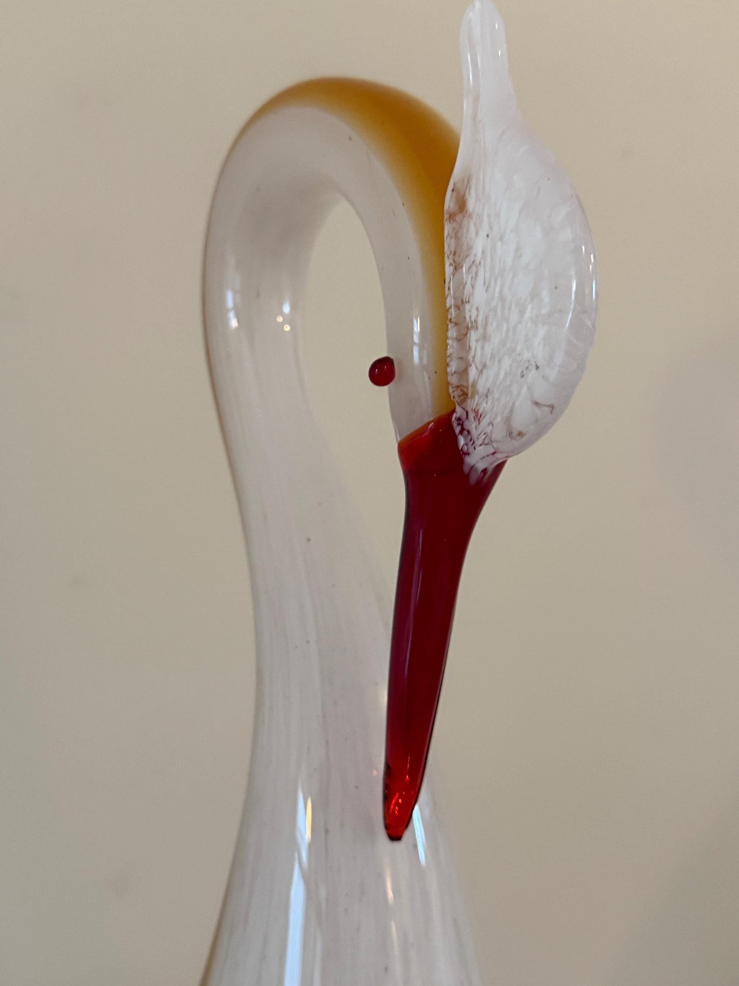 Vintage Hand Blown Glass Heron Pelican Bird Art Murano Style Glass Bird Art Lover Antiques and Vintage