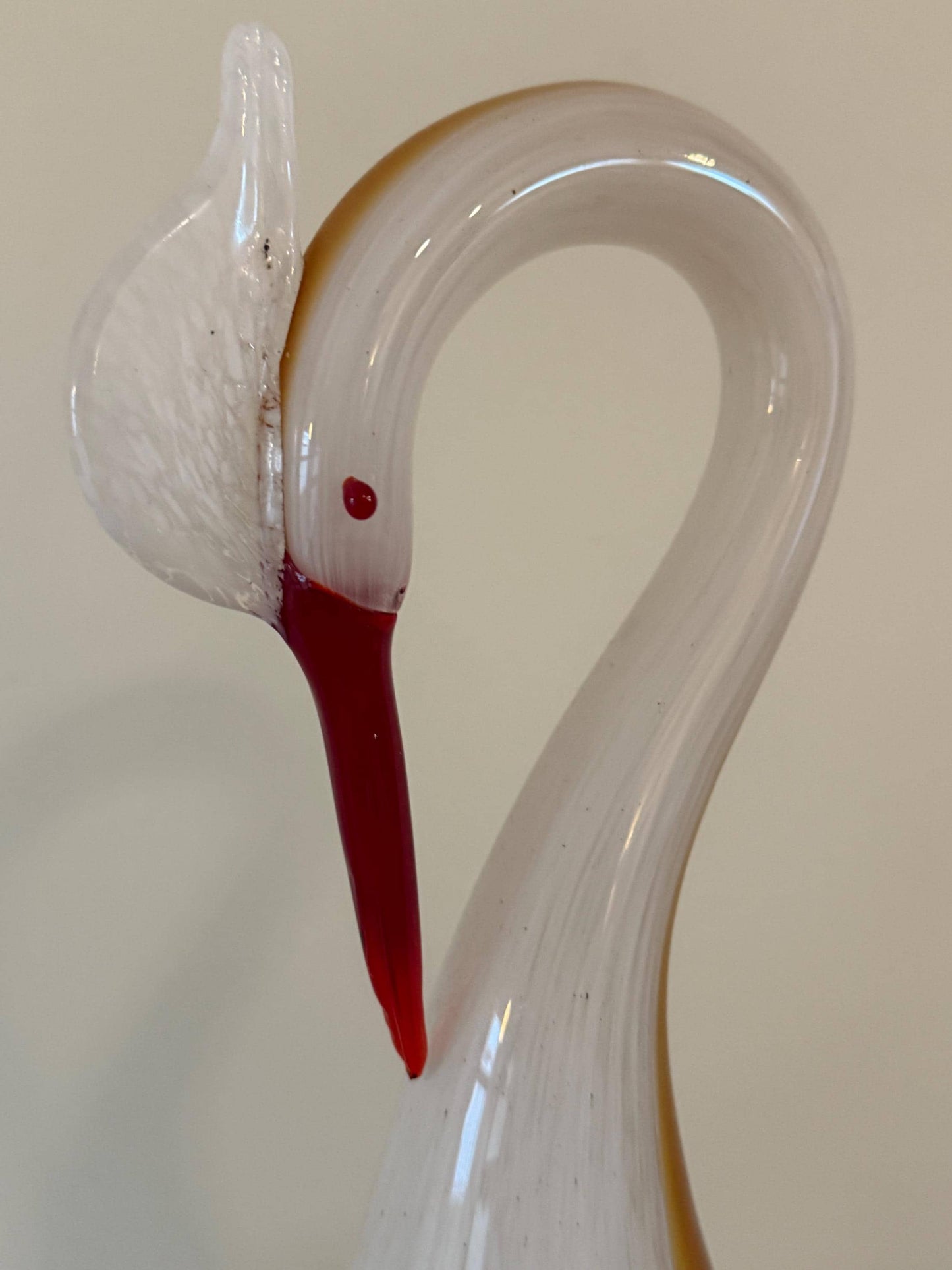 Vintage Hand Blown Glass Heron Pelican Bird Art Murano Style Glass Bird Art Lover Antiques and Vintage