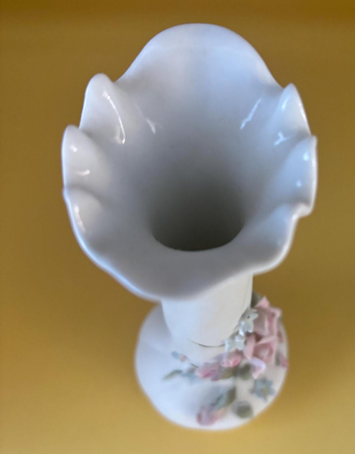 Vintage Lefton Hand Painted Porcelain Vase Roses Capodimonte Style Figurines Japanese Lover Antiques and Vintage