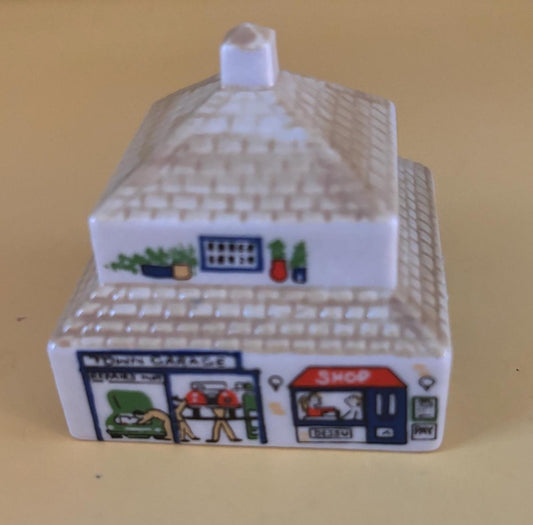 Vintage Wade Town Garage Whimsey in the Vale Miniature Porcelain Building Lover Antiques and Vintage