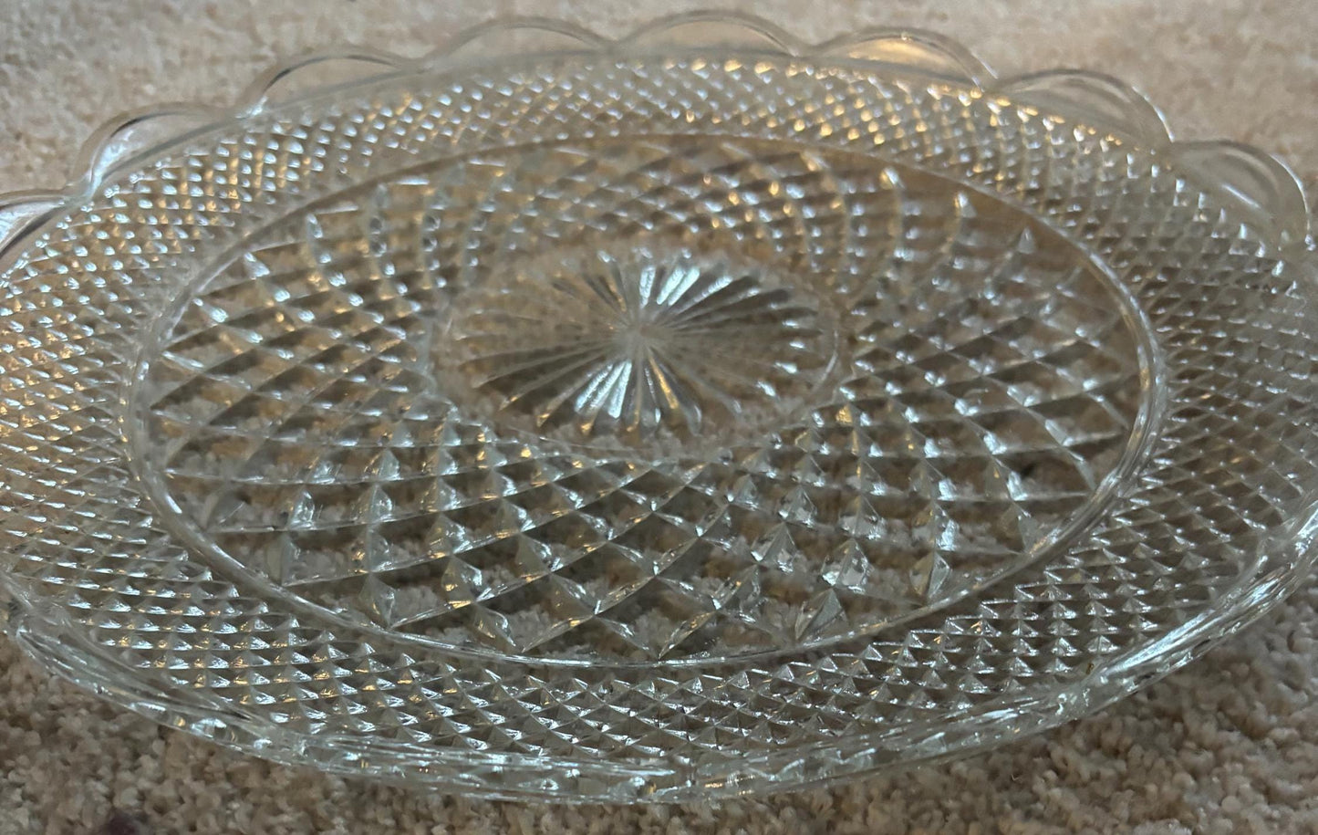 Vintage Large Crystal Serving Platter Glass Serving Trays Wexford Design Lover Antiques and Vintage