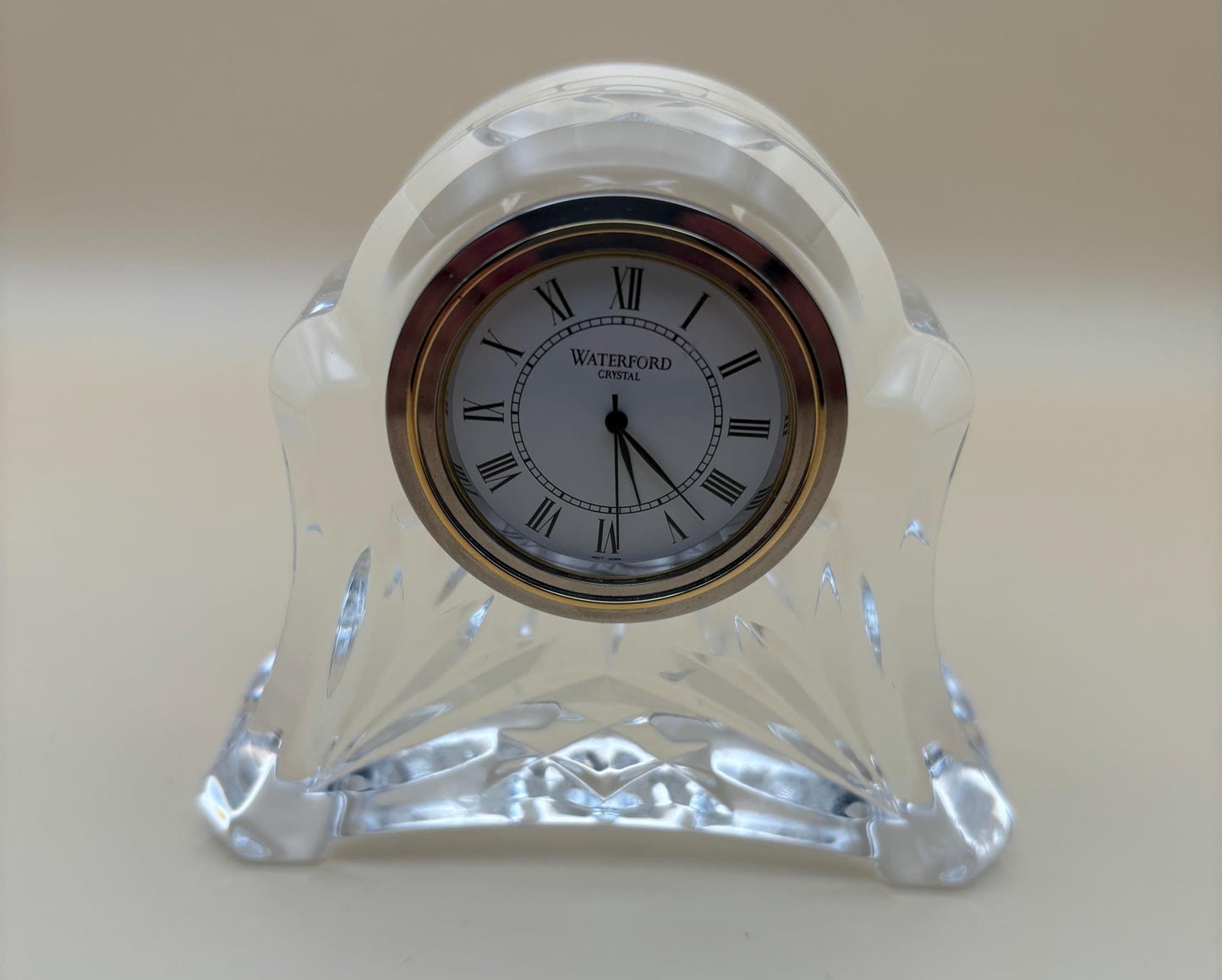 Vintage Waterford Crystal Mantle Clock Ireland Glass Time Piece Excellent Condition Lover Antiques and Vintage