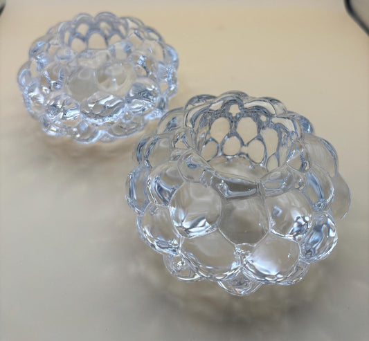 Vintage Orrefors Sweden Crystal Glass Votive Candle Holder Mid Century Glass Structure Bubble Art Lover Antiques and Vintage