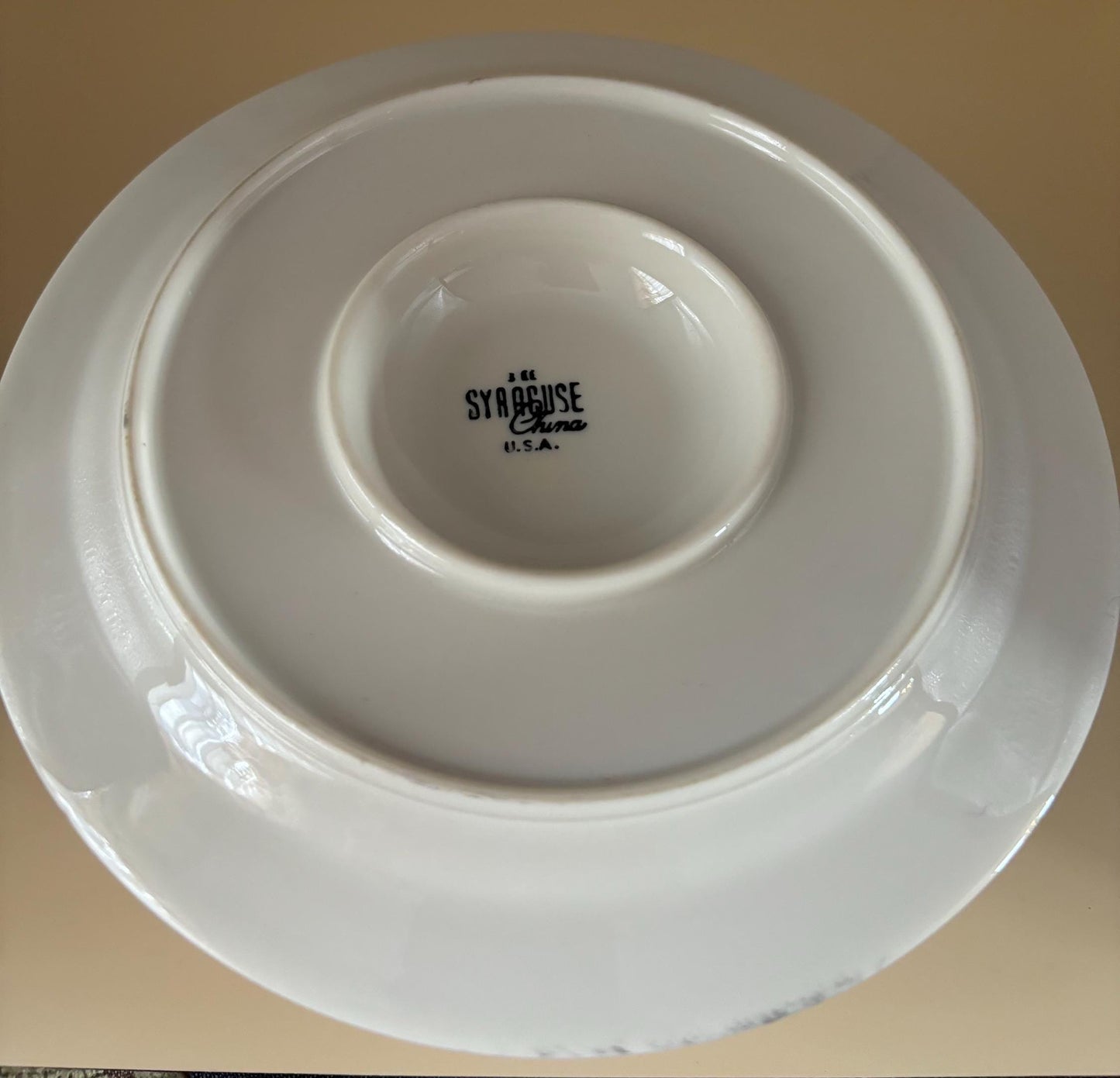 Vintage Syracuse China Gravy Boat and Saucer Red White Orange Stripe Lover Antiques and Vintage