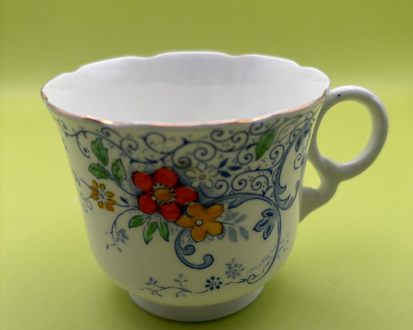 Vintage Heathcote Roses and Vines Tea Cup England Lover Antiques and Vintage