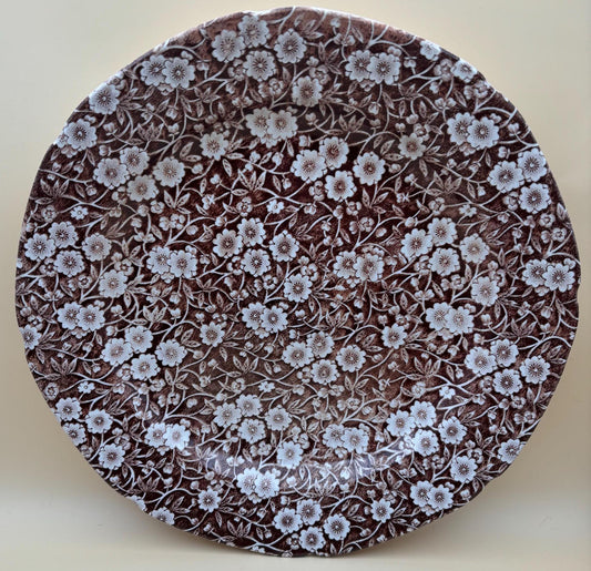 Vintage Royal Crownford Ironstone England Brown and White Floral Transferware Plate Lover Antiques and Vintage