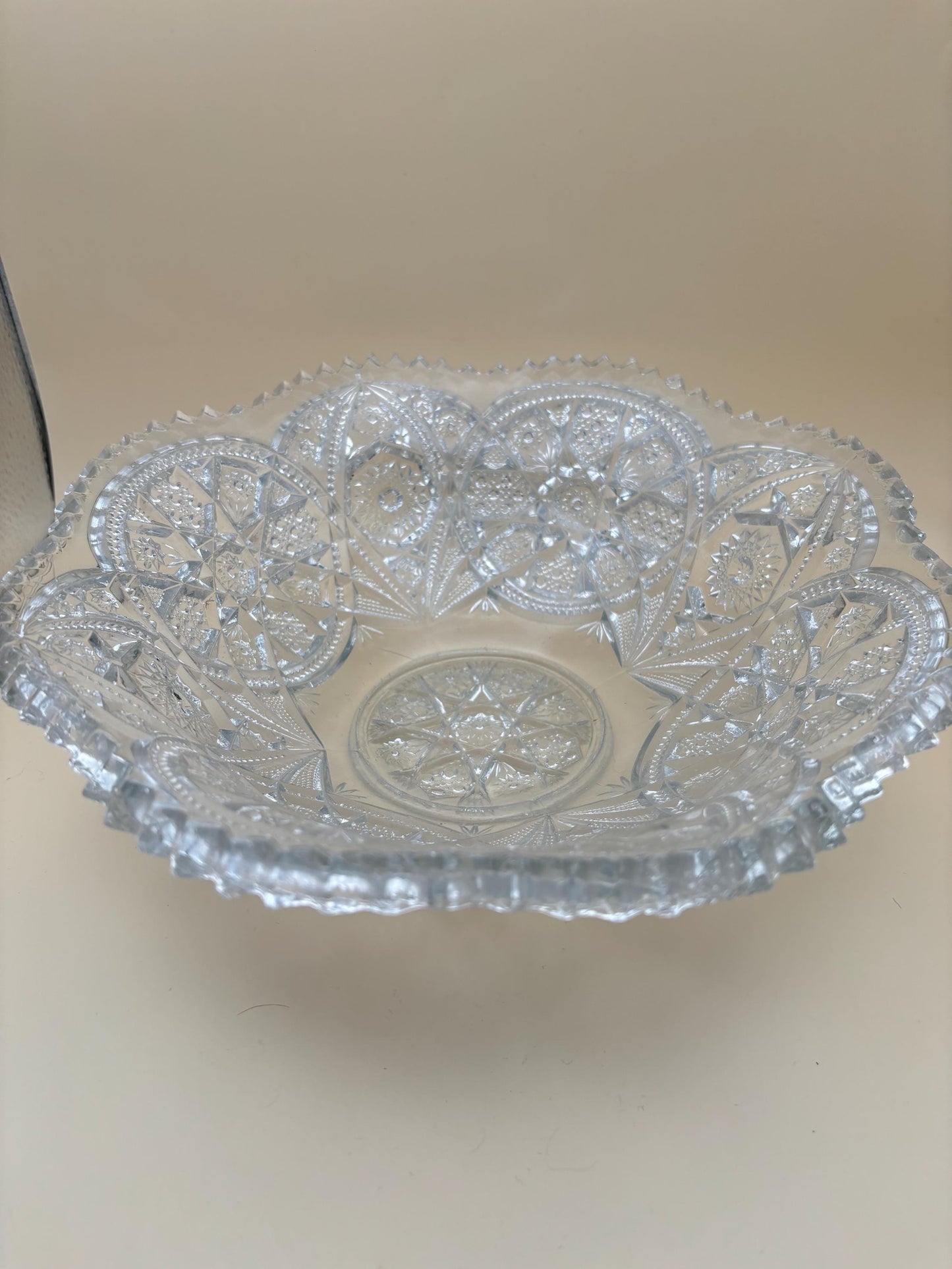 Antique Imperial Glass Wide Bowl Star of David Design Lover Antiques and Vintage