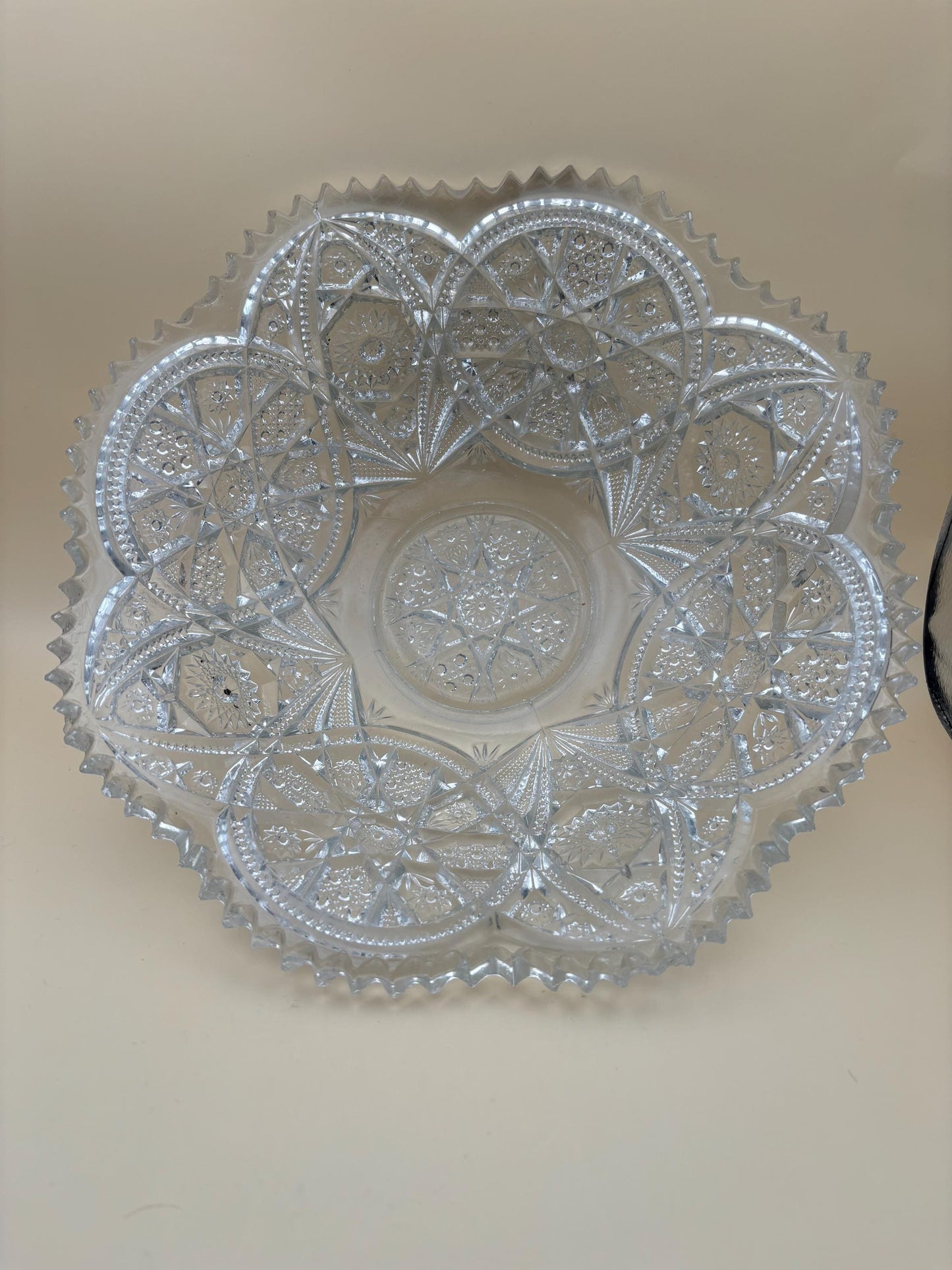 Antique Imperial Glass Wide Bowl Star of David Design Lover Antiques and Vintage