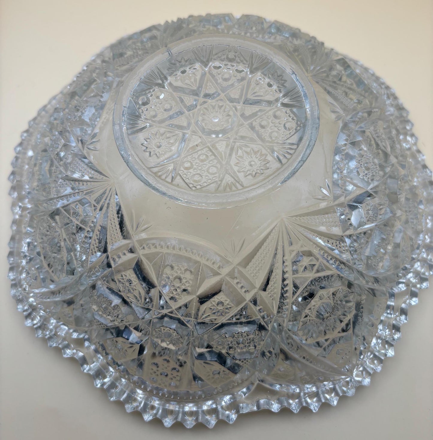 Antique Imperial Glass Wide Bowl Star of David Design Lover Antiques and Vintage