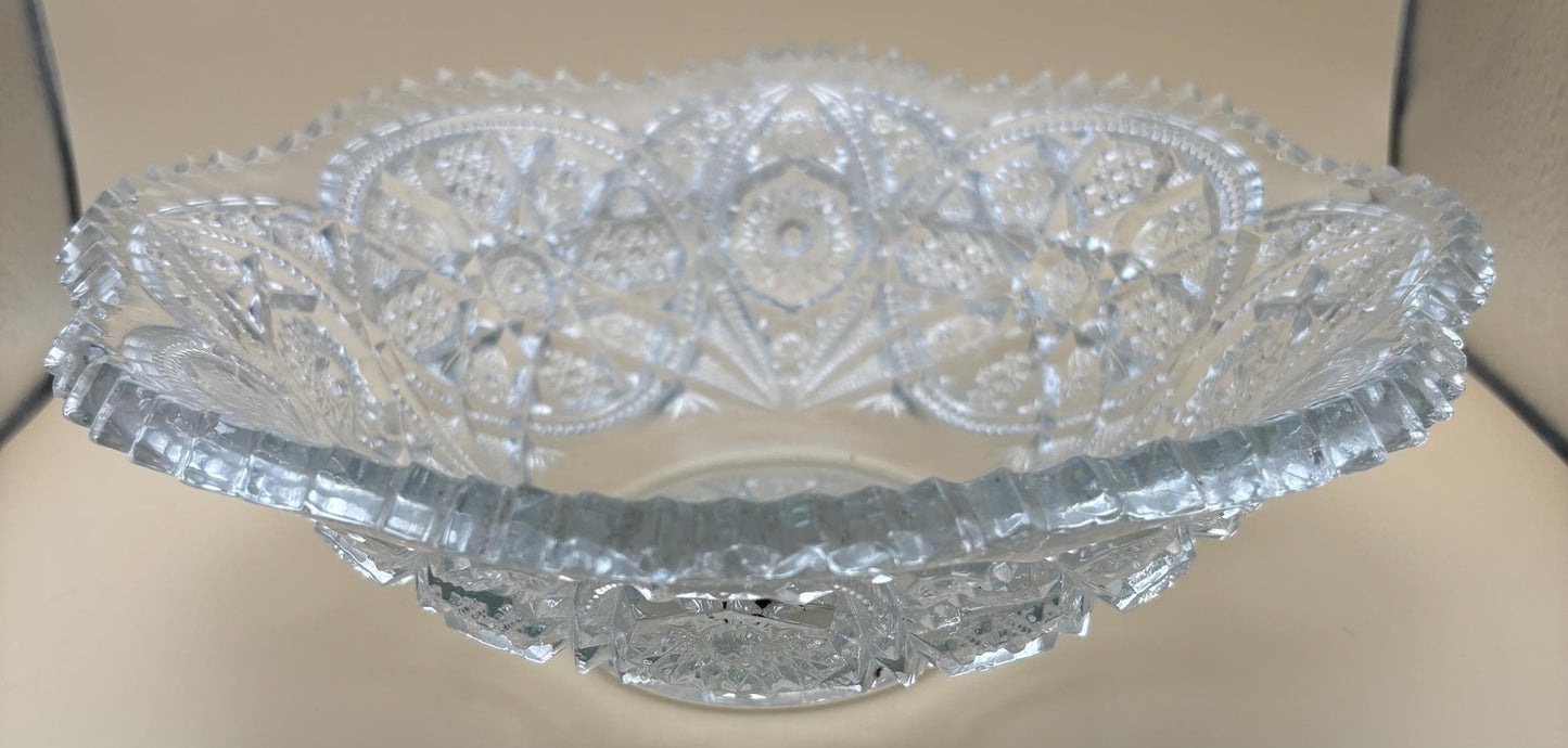 Antique Imperial Glass Wide Bowl Star of David Design Lover Antiques and Vintage