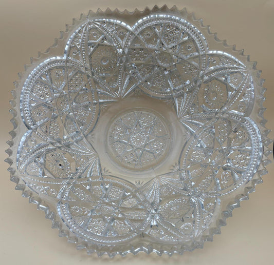 Antique Imperial Glass Wide Bowl Star of David Design Lover Antiques and Vintage