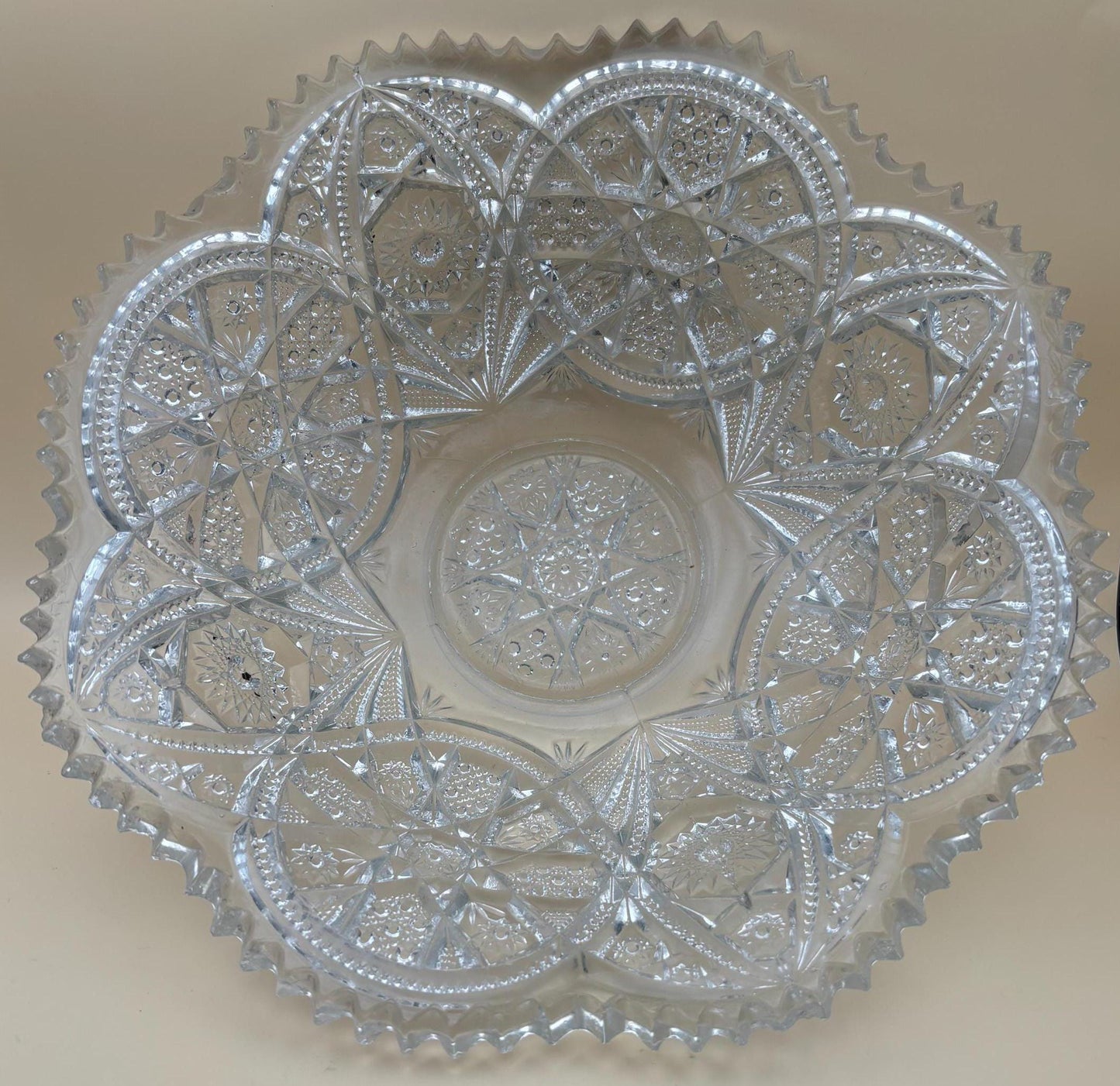 Antique Imperial Glass Wide Bowl Star of David Design Lover Antiques and Vintage