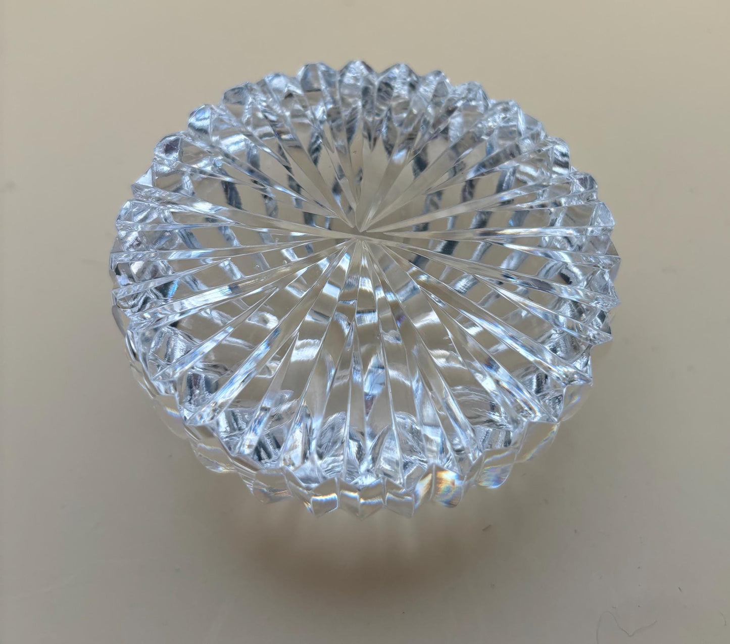 Vintage Lead Glass Crystal Glass Paperweight Multi-Faceted Crystal Glass Lover Antiques and Vintage