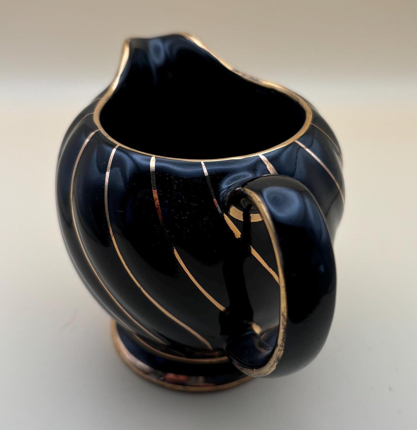 Vintage Sandler England Black and Gold Creamer Lover Antiques and Vintage