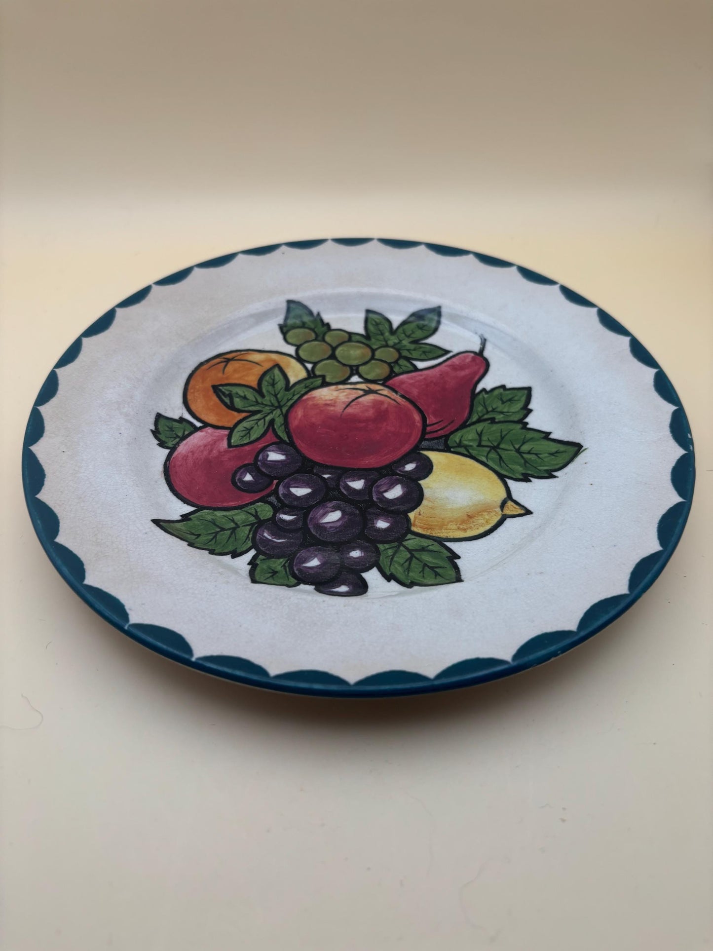 Vintage Fruit Pottery Plate Fruit Platter Lover Antiques and Vintage