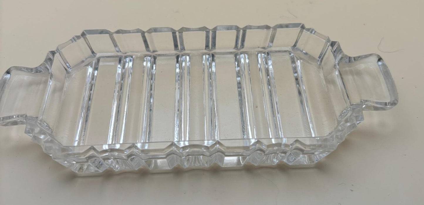 Antique Glass Butter Dish Cut Glass Dish Butter Liner Lover Antiques and Vintage