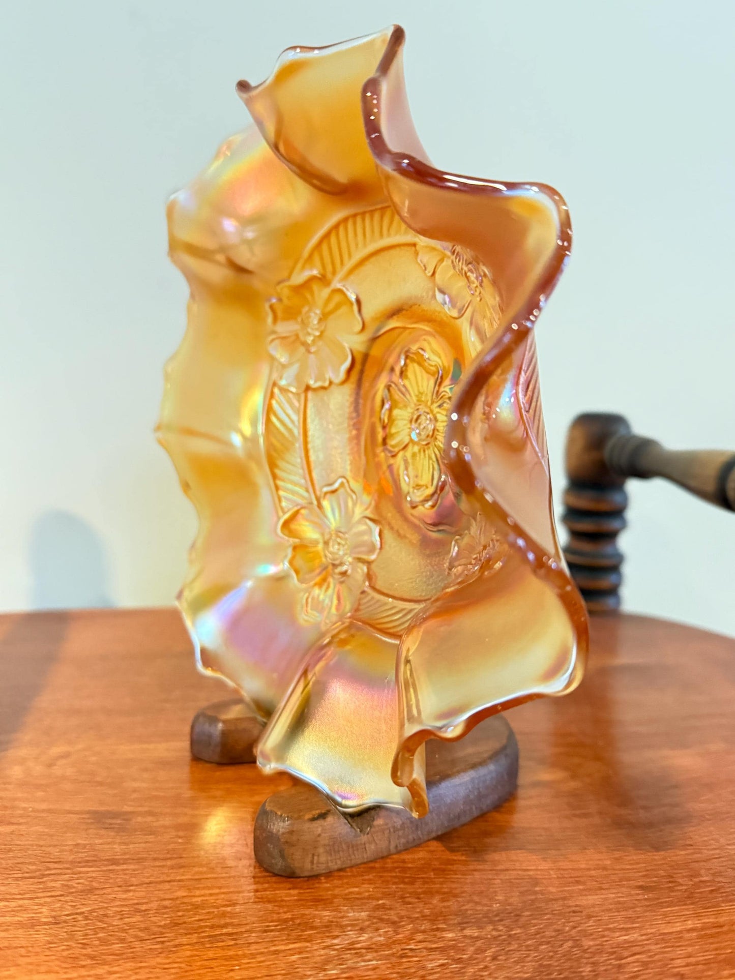 Vintage Fenton Marigold Carnival Glass Plate Bowl Dish Holly Pattern Design Lover Antiques and Vintage