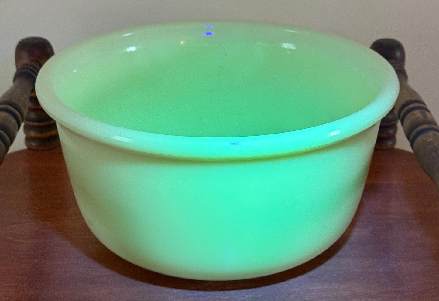 Vintage Uranium Glass Bowl Made by Hamilton Beach Large Glass Bowl That Glows! Lover Antiques and Vintage