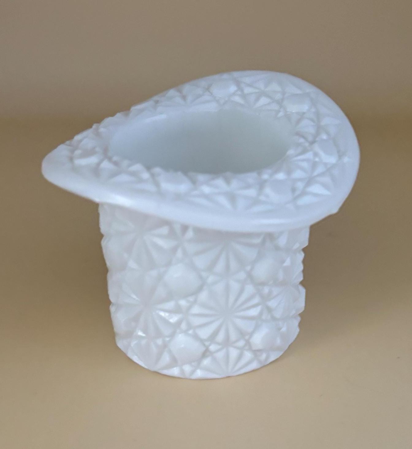 Vintage Fenton White Milk Glass Hat Glass Art Lover Antiques
