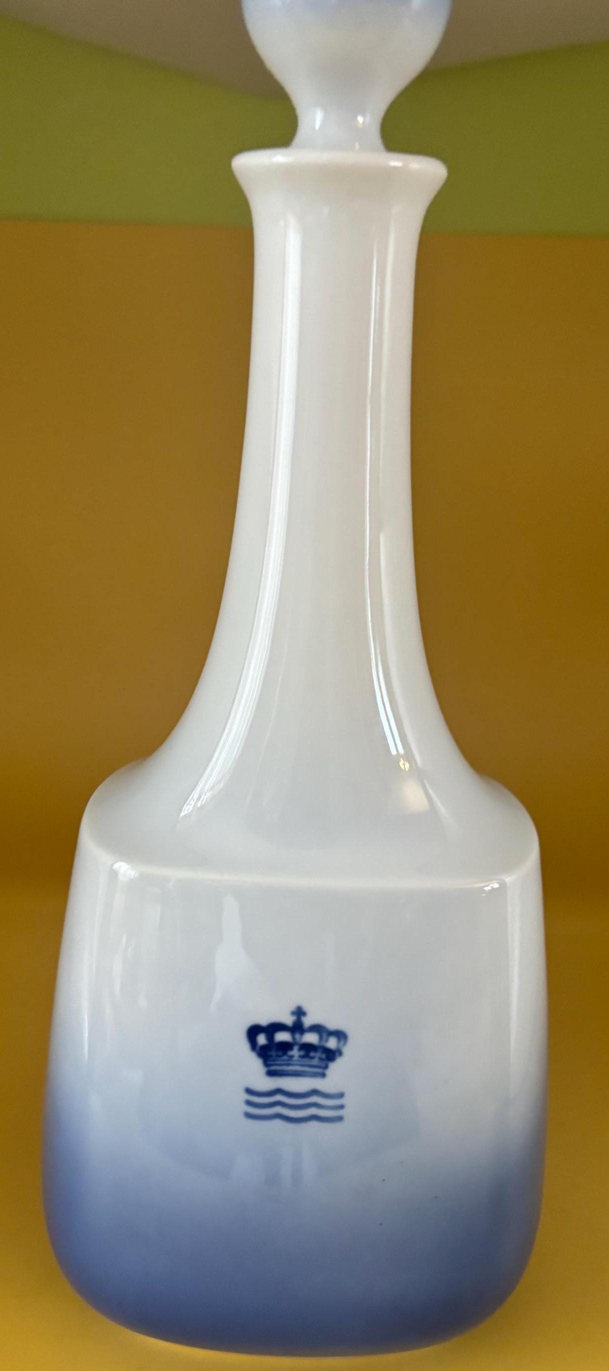 Vintage Royal Copenhagen Porcelain Blue Decanter with Stopper Number 188H Lover Antiques and Vintage