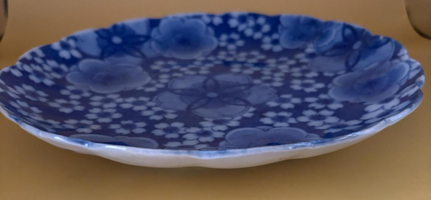Vintage Blue Flowers Dish Japanese Bowl Very Pretty Made in Japan Lover Antiques and Vintage
