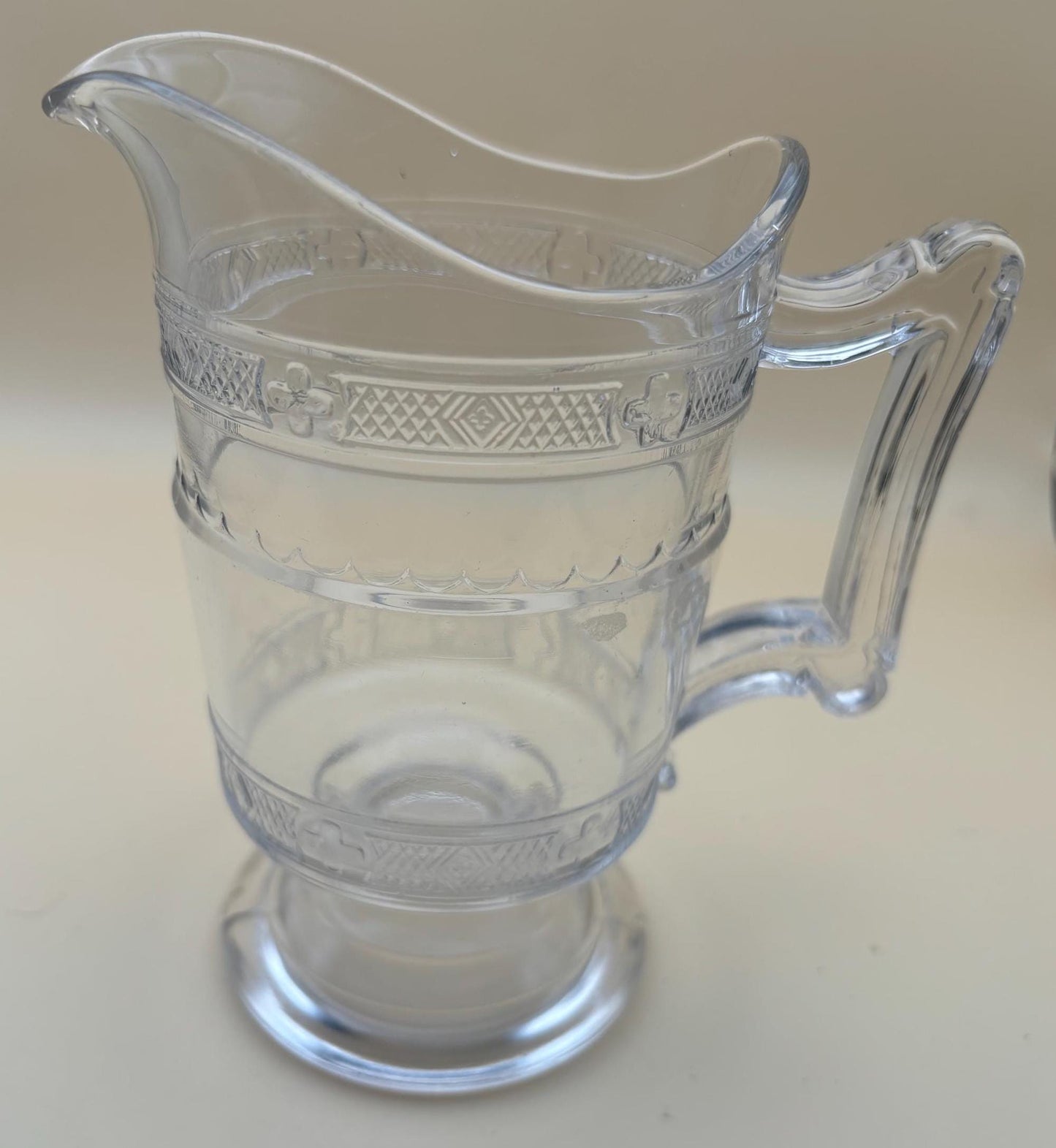 Antique Heisey Glass Creamer or Small Pitcher Creamer Cross Bands Lover Antiques and Vintage