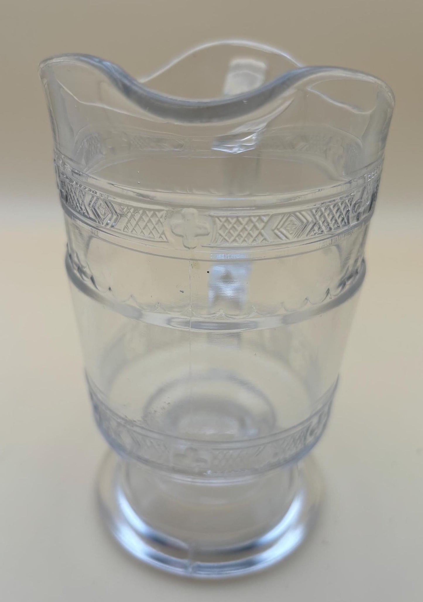 Antique Heisey Glass Creamer or Small Pitcher Creamer Cross Bands Lover Antiques and Vintage