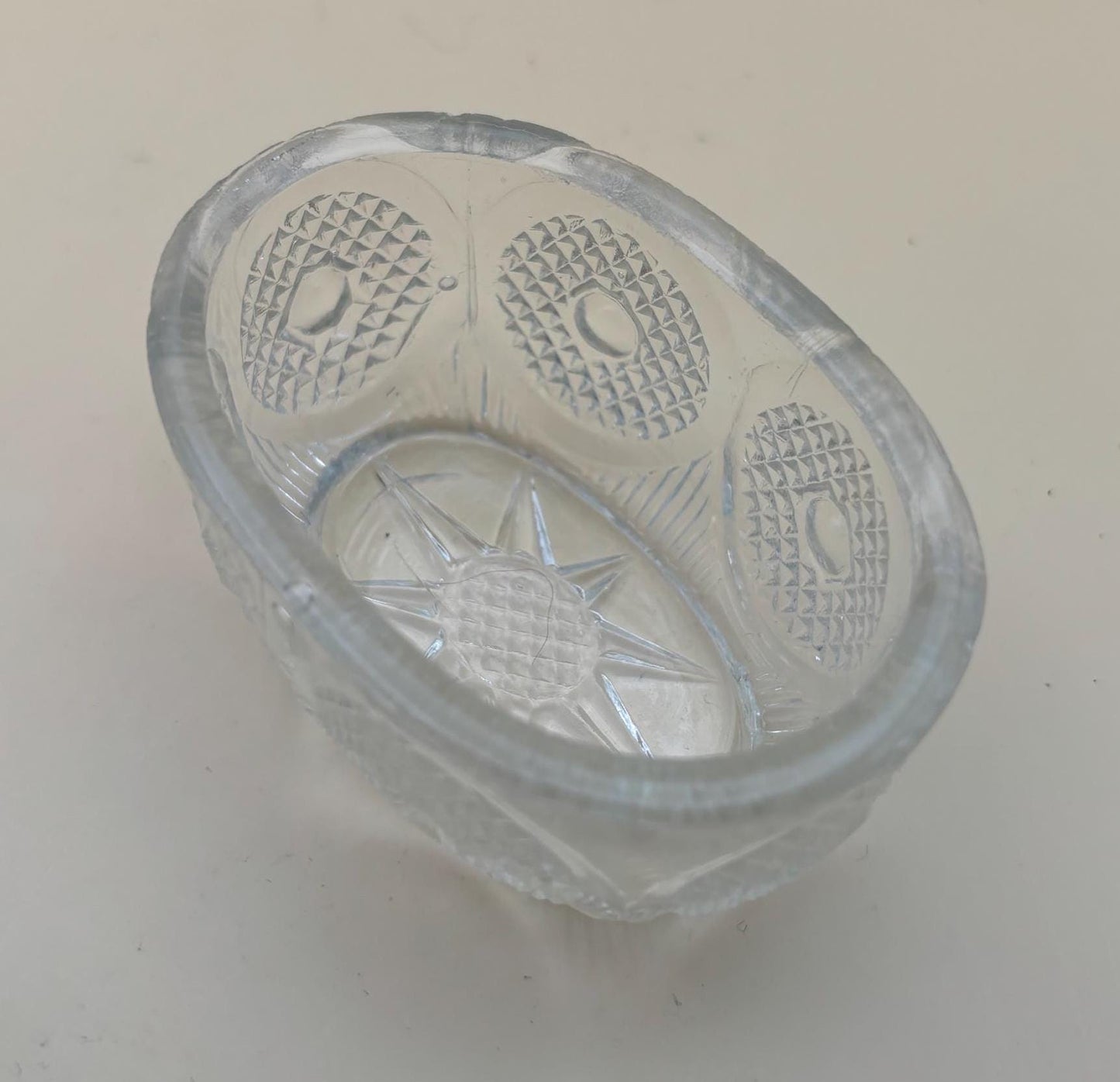 Vintage Small Crystal Bowl with Sunburst Design on Bottom Lover Antiques and Vintage