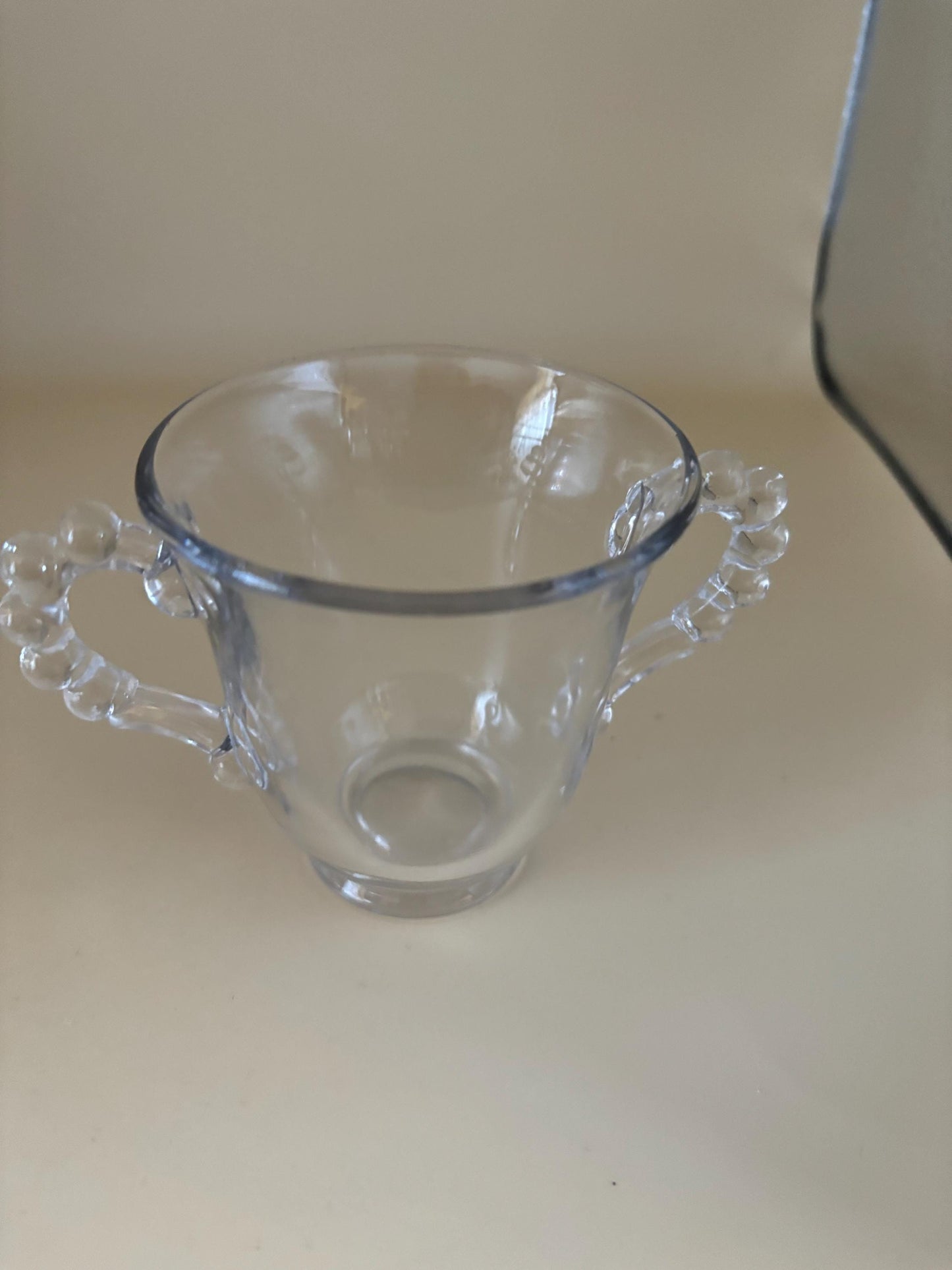 Antique Imperial Beaded Glass Candlewick Creamer Sugar and Holder Set Lover Antiques and Vintage